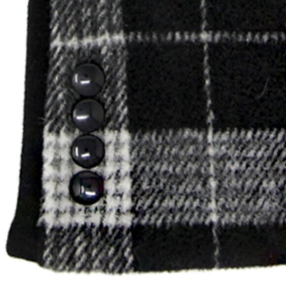 Black Button Plaid Smart Gloves Fleece Lined Smart Touch Text Friend - Picture 4 of 9